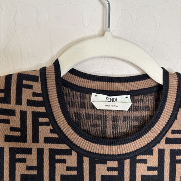 Fendi Logo Pattern Knit Dress - Picture 3 of 10